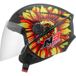 CAPACETE TORK - NEW LIBERTY THREE SUNFLOWER (PT/AMARELO/BRILHAN) (58)