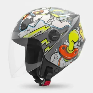 CAPACETE TORK - NEW LIBERTY THREE BAD BABY (CINZA BRILHAN) (58)